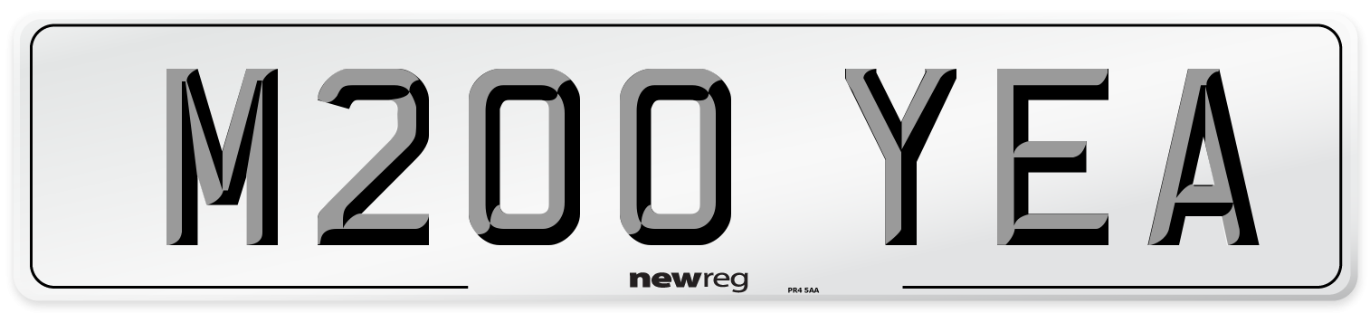 M200 YEA Number Plate from New Reg